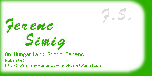 ferenc simig business card